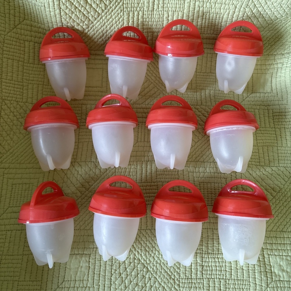 Egglettes (12) Silicon Egg Cooker Poacher Non Stick BPA Free Pack In Lunch To Go
